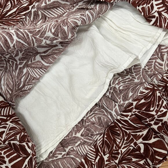 Abercrombie & Fitch Trapeze Midi Dress - Brown Pattern Size Small - Picture 6 of 9